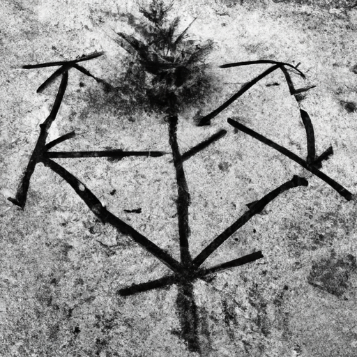 high contrast black and white, grainy, tree planted in ground, growing arrows pointing in different directions